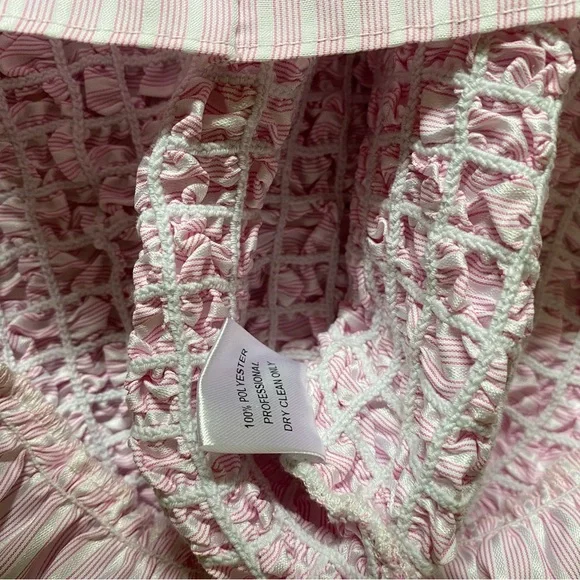 NWT Petersyn Revolve Diana Smocked Off The Shoulder Ruffle Pink Dress Women's M - Picture 7 of 8